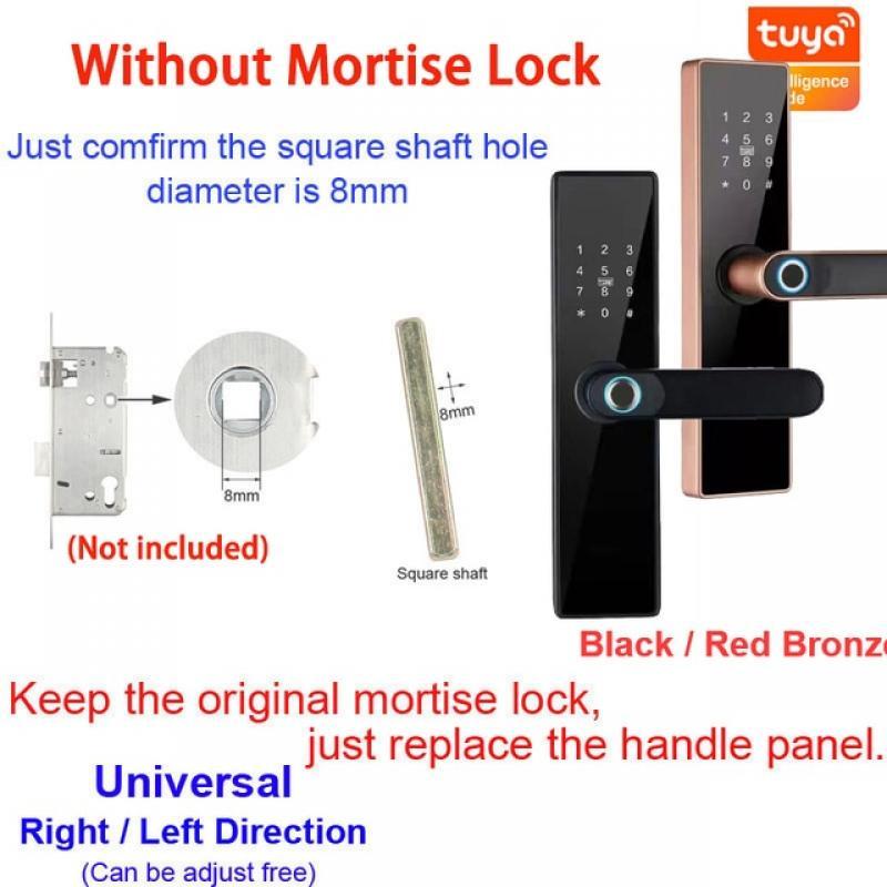 2022 NEW RAYKUBE H4 Tuya Electronic Lock Wifi Smart Door Lock Fingerprint Lock Password IC Card Key USB Charge For Smart Home