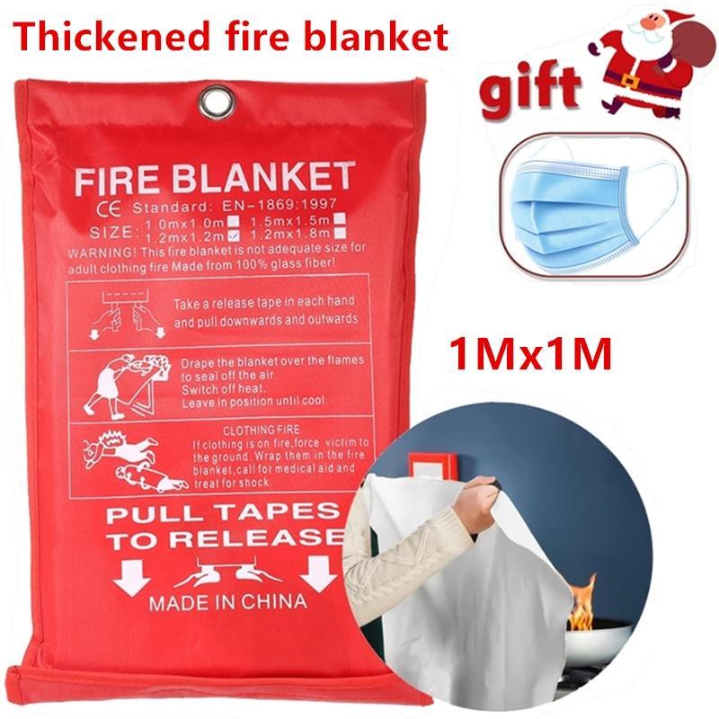 1M x 1M fireproof blanket, glass fiber fireproof and flame retardant emergency survival shelter, fireproof emergency blanket