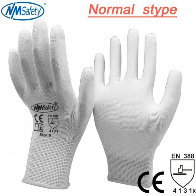 24Pieces/12 Pairs Industrial Protective Work Safety Gloves Black Pu Nylon Cotton Glove with Garden NMSafety Brand All Sizes