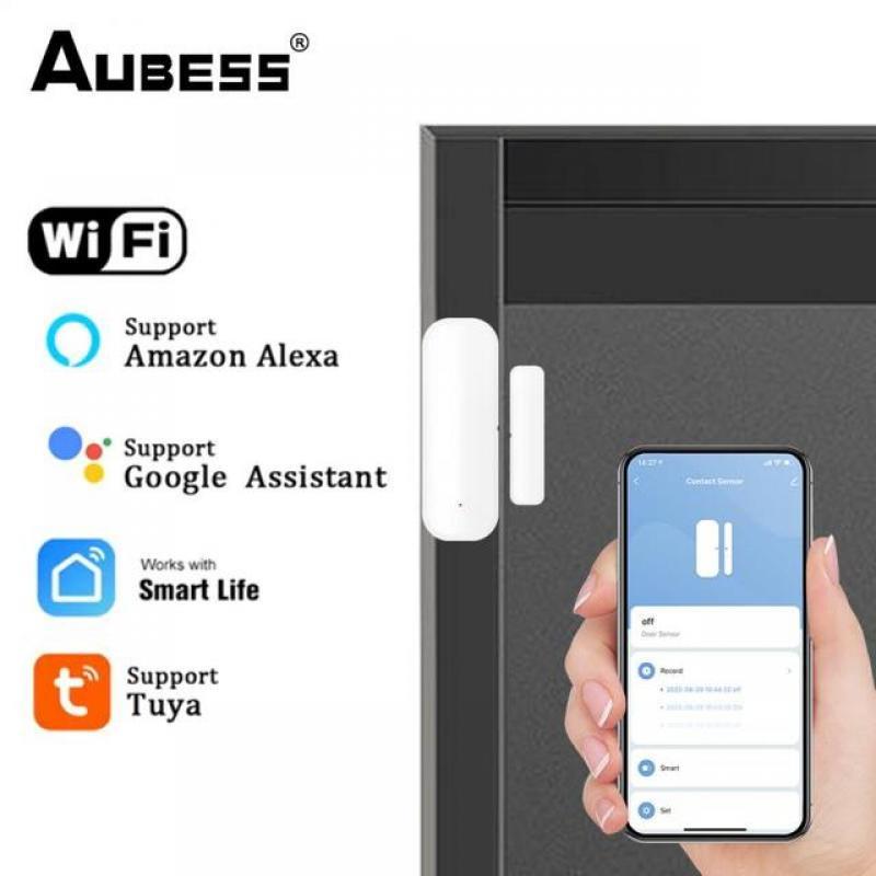 Tuya Zigbee/WiFi Smart Door Sensor Window Door Open Closed Detectors Smart Home Remote Control Via Alexa Google Home Smart Life