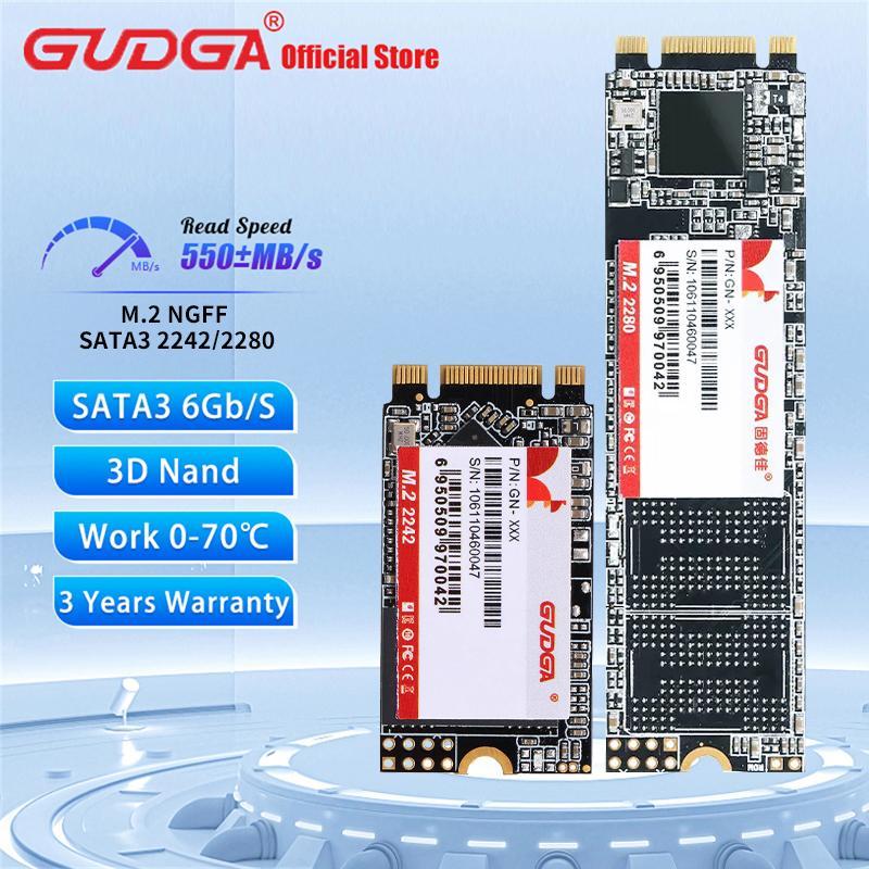 GUDGA SSD SATA M2 1TB 512GB 2TB 256GB 128GB Ssd Hard Disk M.2NGFF Solid State Drive 2242 2280 Hard Drive Disk for Desktop Laptop