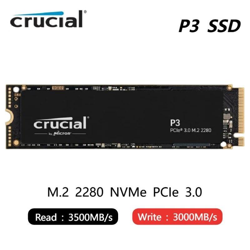 NEW original Crucial P3 PCIe 3.0 NVMe M.2 2280 SSD 500GB 1TB 2TB 4TB Read up to 3500mb/s built-in gaming solid state drive