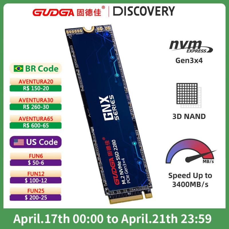 GUDGA SSD NVME M2 256gb 128g Solid Hard Drive Internal Disk M.2 PCIe 3.0 *4 Solid State Drive for Laptop Tablets 2280SSD NVMe M2