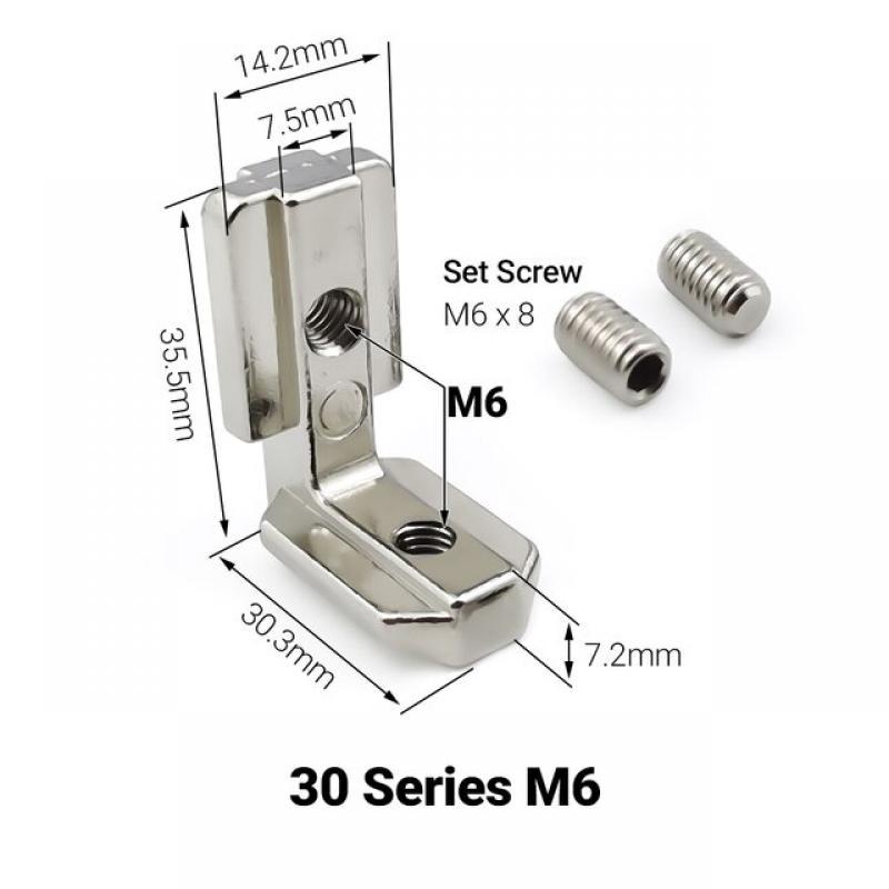 10Pcs 2020 3030 4040 4545 Series Inside Hidden Bracket L Shape Interior Corner Connector with Screws for Aluminum Profile