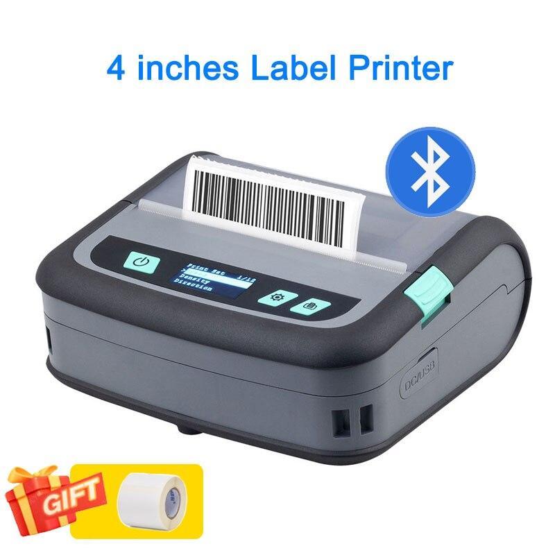 4'' Mini Portable Label Printer 4inch Shipping Label Maker Express Thermal Barcode Label Printer For Android iOS