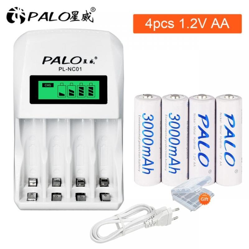 PALO 4-24pcs 100% Original 1.2V AA Rechargeable Battery 3000mAh Ni-MH NIMH AA Rechargeable Batteries for Camera Flashlight Toy