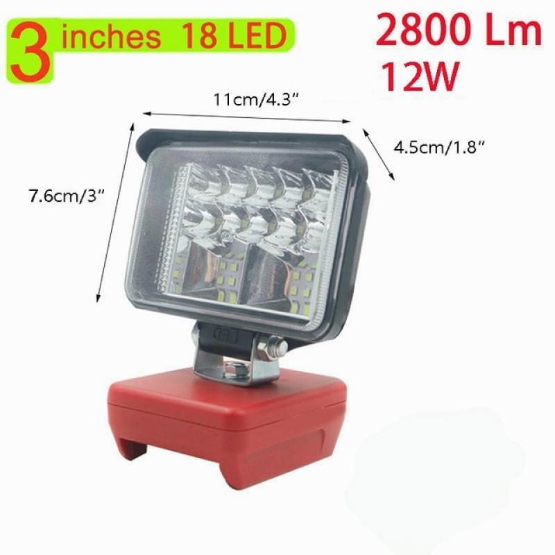 3/8IN Car LED Work Light Flashlights Electric Torch Spotlight USB Power Bank For Milwaukee M18 18V Li-ion Battery High Low Beam