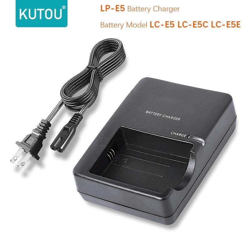 KUTOU LP-E5 Battery Charger LC E5 LC E5E for Canon EOS 1000D 450D 500D Kiss F X2 X3 Rebel T1i XS Xsi Cameras