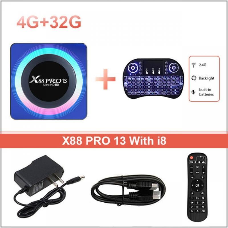 TV Box Android 13.0 Media Player RK3528 Quad-Core 64bit Cortex-A53 8K Video Wifi6 BT5.0 Android 13 Set Top Box X88 Pro 13