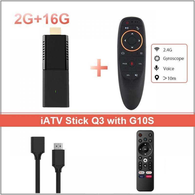 Smart Black TV Stick 4K HDR Android TV 10 Allwinner H313  ATV HDR Portable 2.4G/5G WIFI BT5.0 OTG Media Player TV box iATV Q3