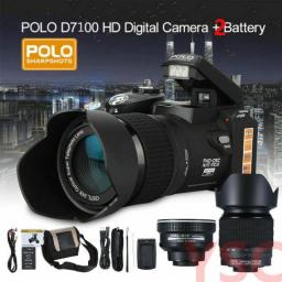 D7200 D7100 Polo 33MP Digital Camera DSLR 0.5X Wide Angle Lens  24X Telephoto Lens + LED Light Digital Camera EU US Plug