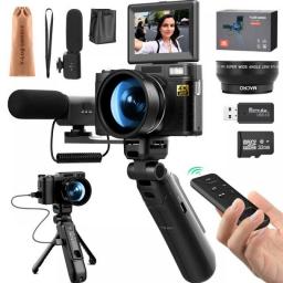 G-Anica 4k Digital Cameras For Photography 48MP Video Camera For YouTube Vlogger Kit-Microphone & Remote Control Tripod Grip