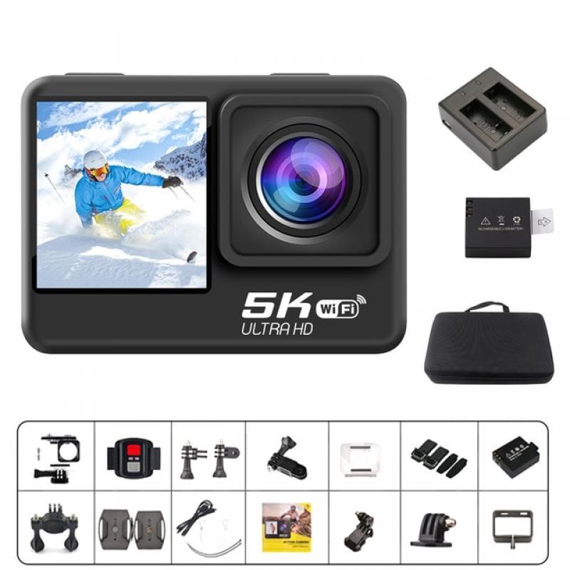 2023 new 5K Wifi Anti-Shake Action Camera 4K 60Fps Dual Screen Wide Angle 30M Waterproof Sport Camera with Remote Control