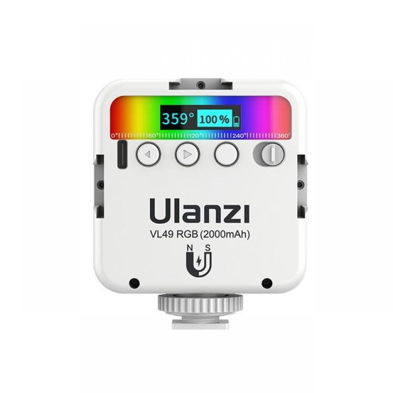 Ulanzi VL49 RGB Full Color LED Video Light 2500K-9000K 800LUX Magnetic Mini Fill Light Extend 3 Cold Shoe 2000mAh Type-c Port