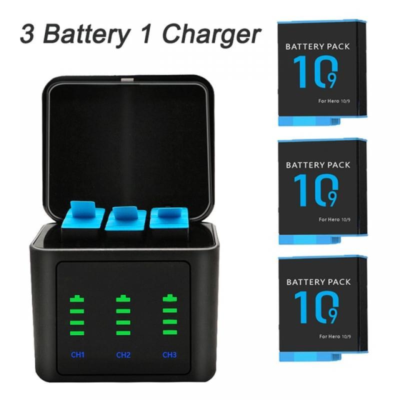 For GoPro Hero 9 10 11 2000 mAh Battery 3 Ways Fast Charger Box For Hero 10 For GoPro Action Camera Accessories