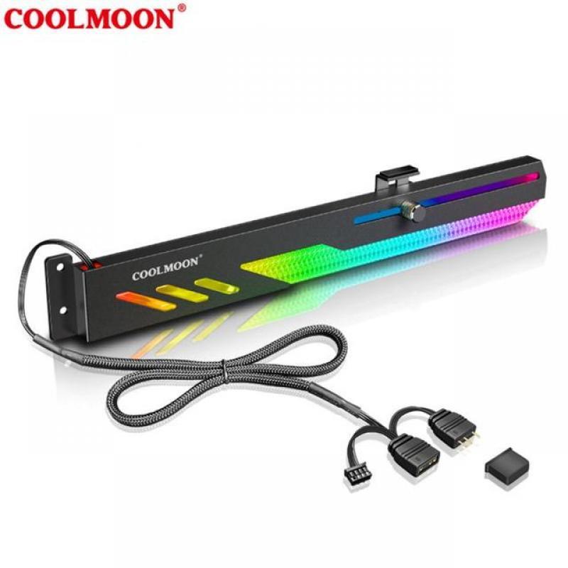 COOLMOON GT8 Graphics Card Bracket 5V ARGB Multi-interface Synchronous Horizontal Chassis Decoration GPU Video Card Stand Holder