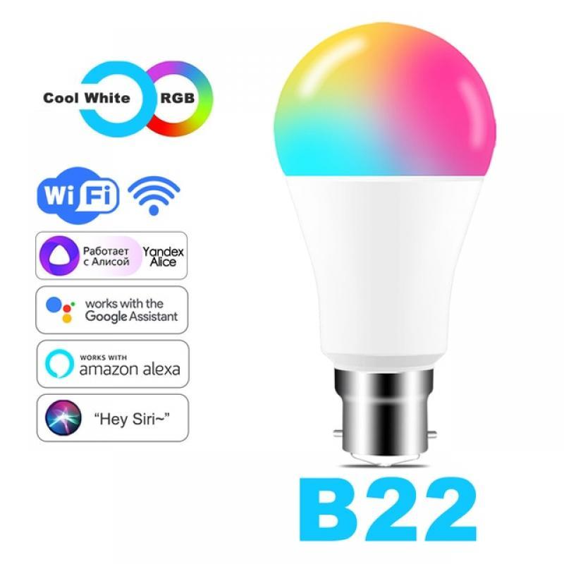 15W WiFi Smart Light Bulb B22 E27 LED RGB Lamp Dimmable Timer Cozylife APP Voice Control Works with Alexa Google Home 85-265V