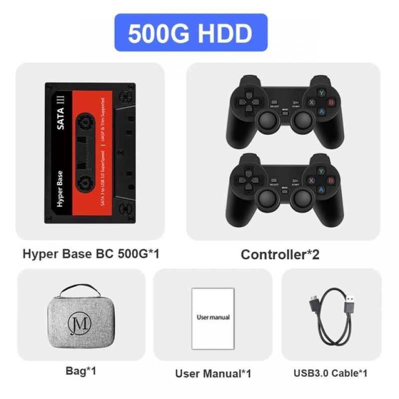 Batocera 35.linux 500G External HDD Game Hard Drive Disk Game Consoles 48000+Games For PSP/MAME/N64/DC/3DO/NES for PC/Laptop/Mac