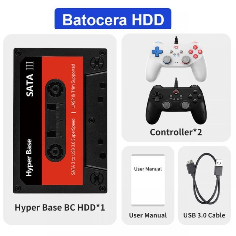 Batocera 35.linux 2T Portable HDD Hyper Base BC2 For PS3/PS2/Wii/WiiU/DC/N64/MAME/X BOX/SS 52000+ Games Sata3 for Windows PC/Mac