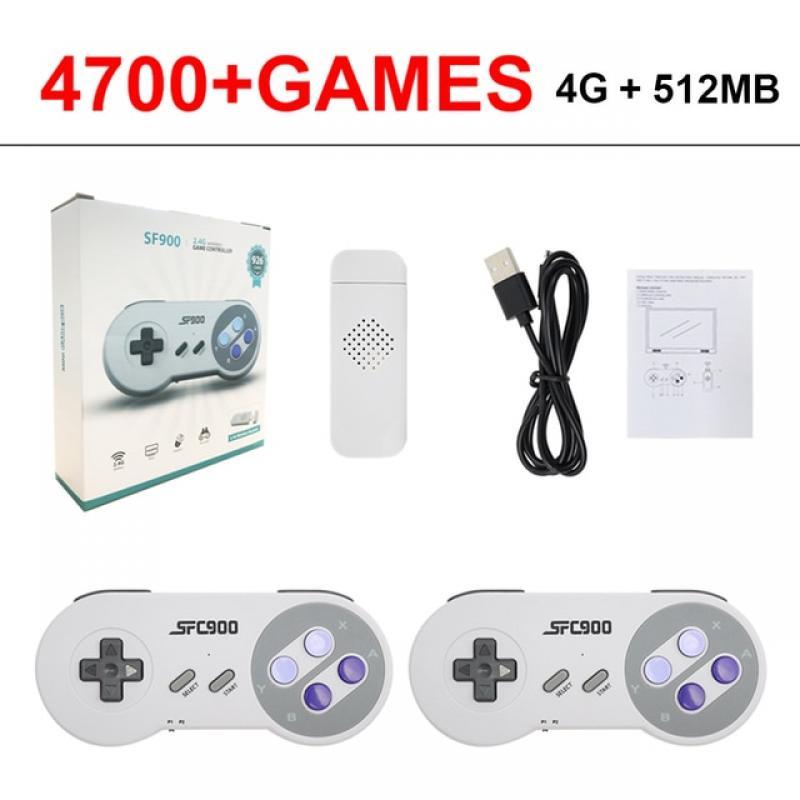 SF900 Retro Game Console with 2 Game Controllers Gamepad 2.4G Wireless Receiver Video Game Console For Super Nintendo SNES NES