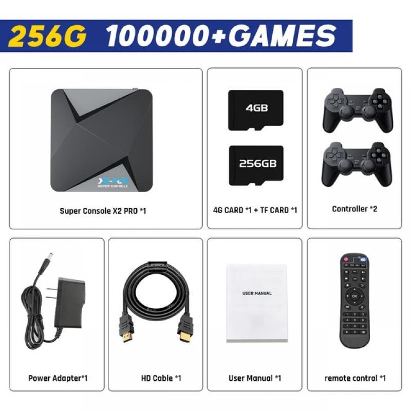 KinHank Super Console X2 Pro 4K Portable Video Game Consoles 100000 Retro Games 70 Emulator For PSP/PS1/Sega Saturn