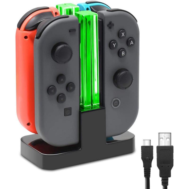 Nintend Switch 4 Controller Charger LED Indicator Charging Dock Station for Nitendo Switch Nintendoswitch NS Joy-con Accessories