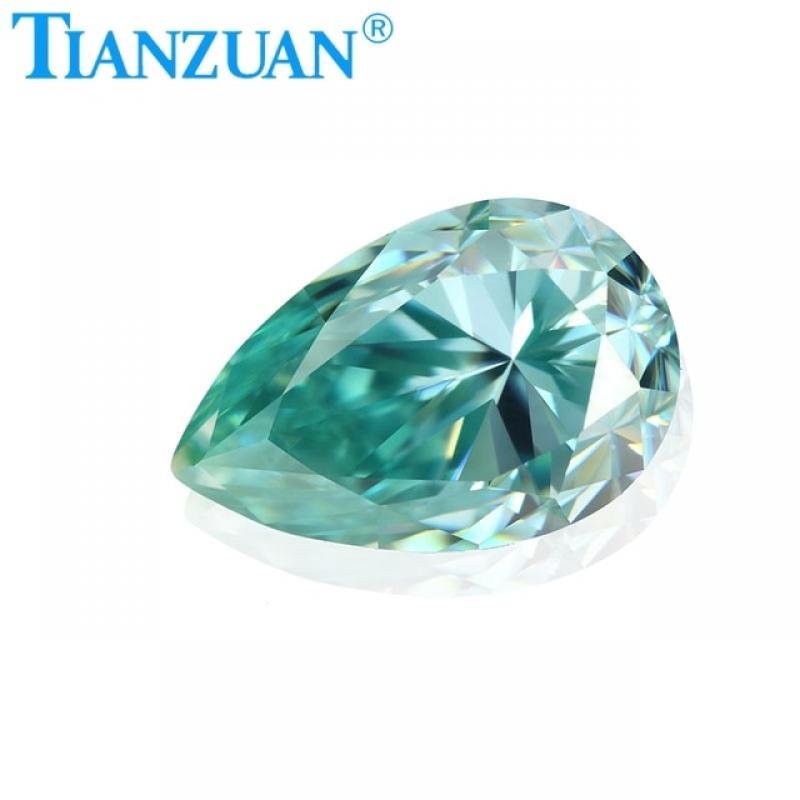 Blue Color Pear Shape Moissanite Diamond Cut Loose Gems Stone For Jewelry Making