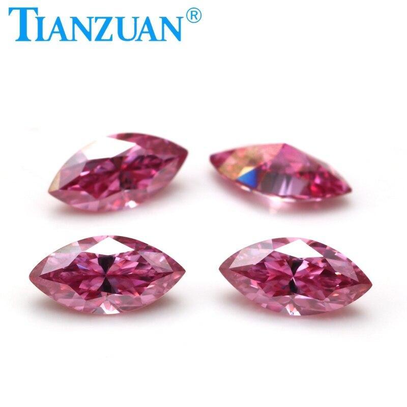 5x10mm to 7x14mm Pink Color Marquise Shape Diamond Cut Sic Material Moissanites  Loose Gem Stone  For Jewelry Making