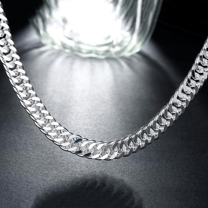 Wholesale Width 6MM chain 925 Sterling Silver Necklaces for Women Men Charm fashion Jewelry wedding Party 50/55/60cm