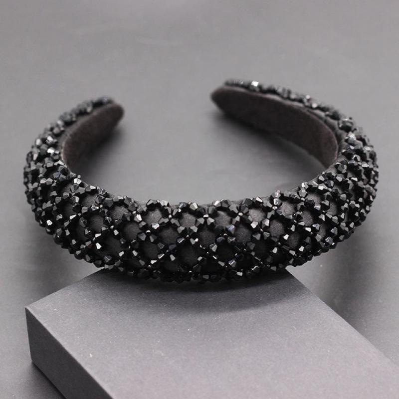 Catwalk Luxury Personality Color Rhinestone Headband New Baroque Fashion Crystal Beads Headband For Women 702