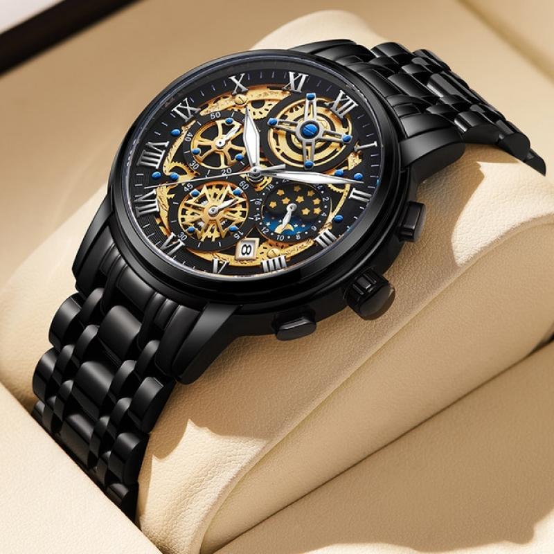 LIGE  Men Watch Top Brand Original Sports Quartz Mens Watches Full Steel Waterproof Chronograph Wristwatch Men Relogio Masculino