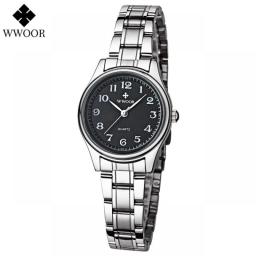 WWOOR 2023 New White Watch Women Watches Ladies Creative Steel Women's Bracelet Watches Female Waterproof Clock Relogio Feminino