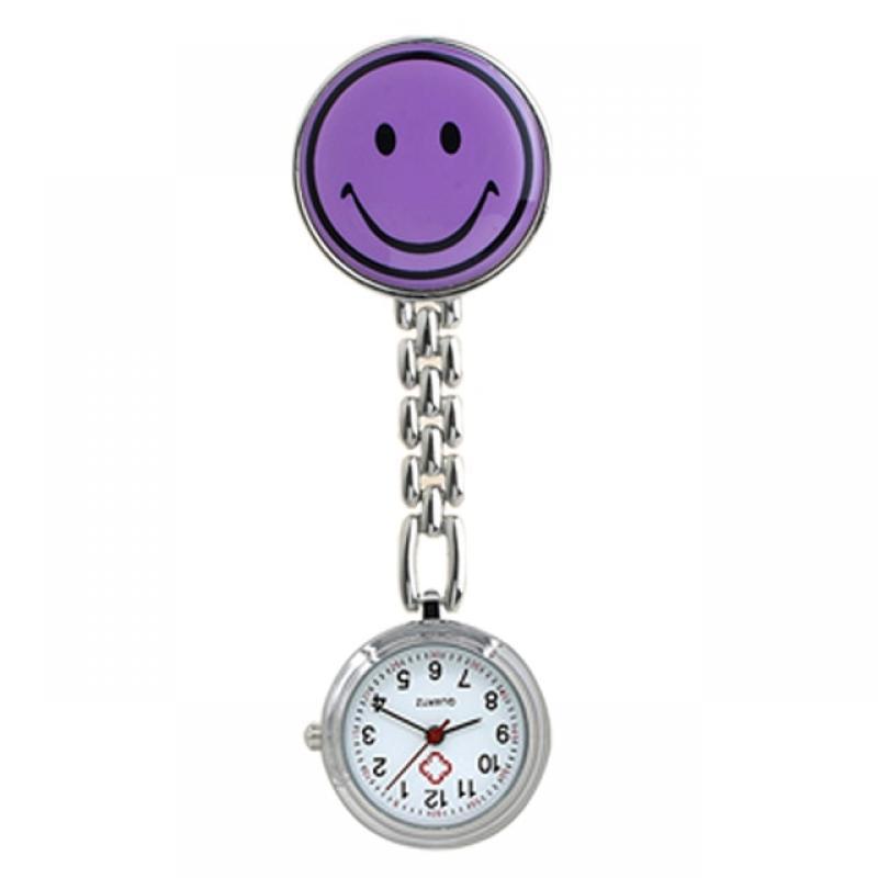 1pc Lovely Cartoon Nurse Watch Cute Smiling Clip-on Fob Brooch Pendant Hanging Quartz Pocket Adjustable Watch For Men Women