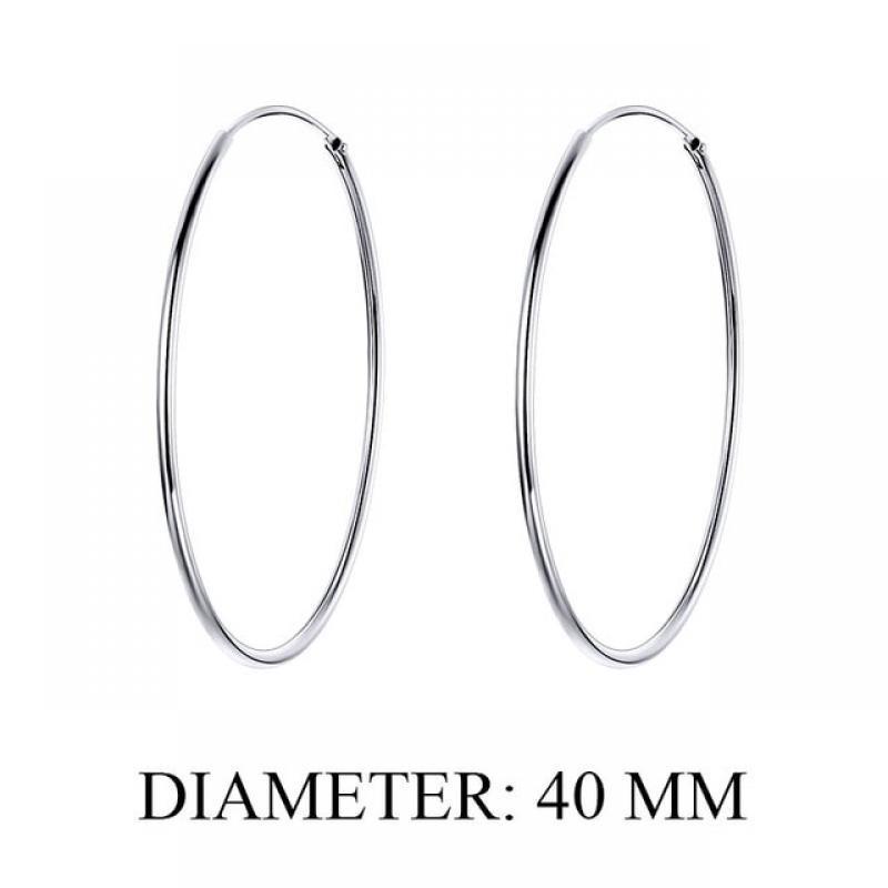 bamoer 925 Sterling Silver Large Hoop Earrings Circle Endless Huggie Big Hoops Earring 30/40mm for Women Girls