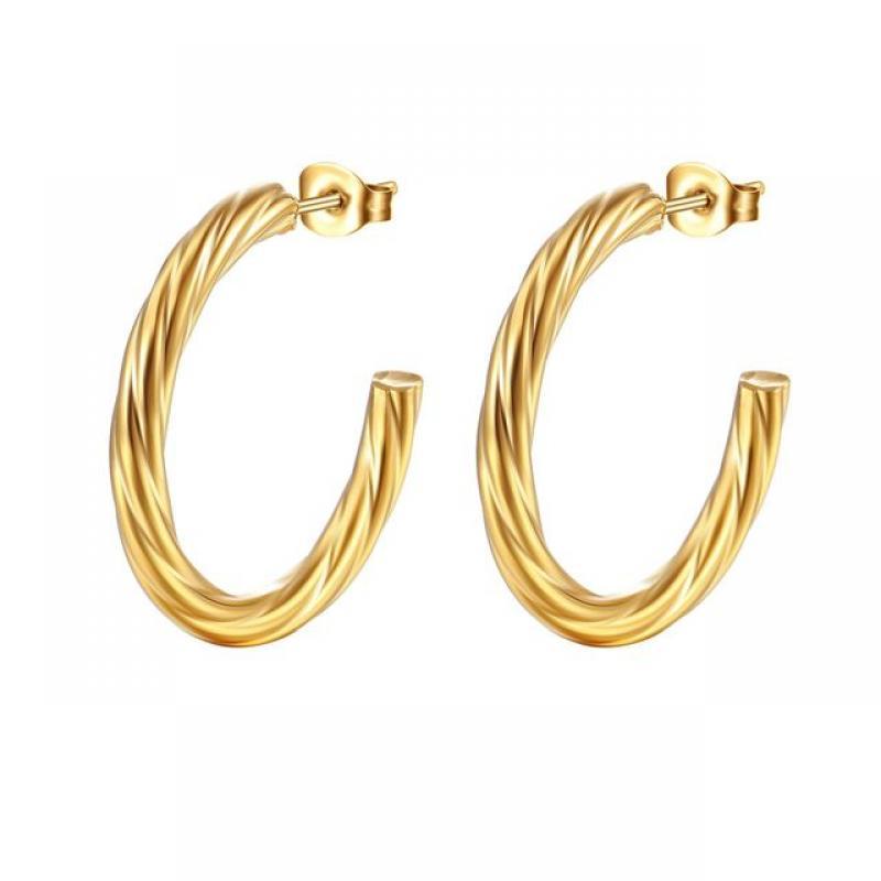 Fashion Personality Distortion Interweave Twist Metal Circle Hoop Earrings for Women Geometric Round Ear Buckle Party Jewelry