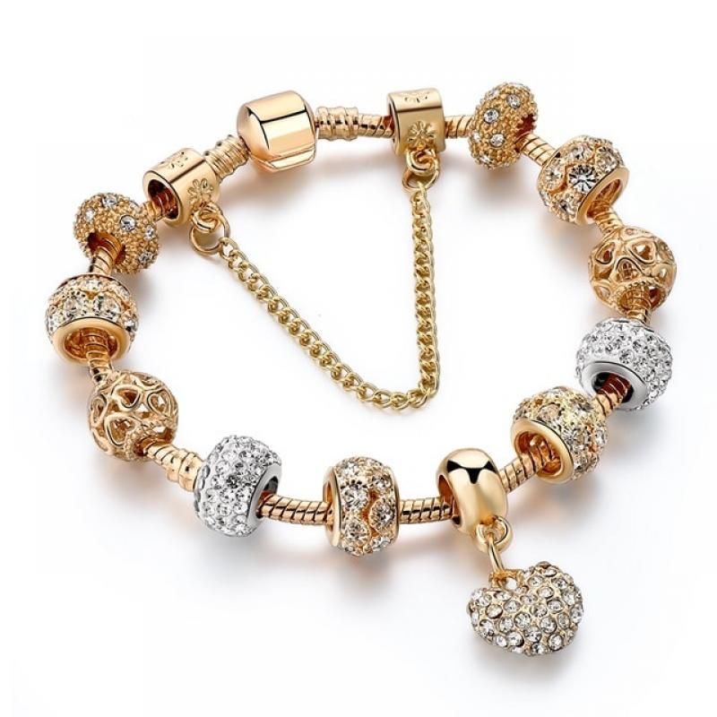 YADA Gifts INS Fashion gold heart Bracelets&Bangles For Women Hot Chain Bracelets Charm Crystal Jewelry Trendy Bracelet BT200176