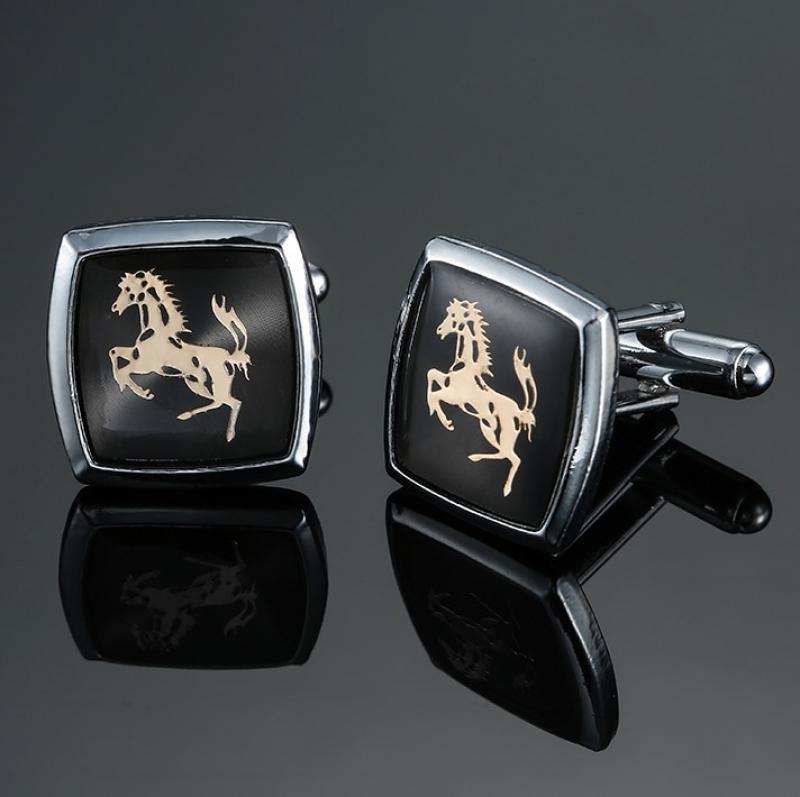 The classic horse brand Cufflinks glazed process Style Men's business shirt clothing accessories, free delivery