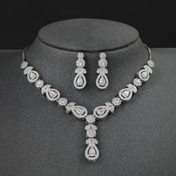2pcs Per Set 2023 New Luxury Pear Bridal Jewelry Set For Women Anniversary Gift Jewelry Wholesale J8018