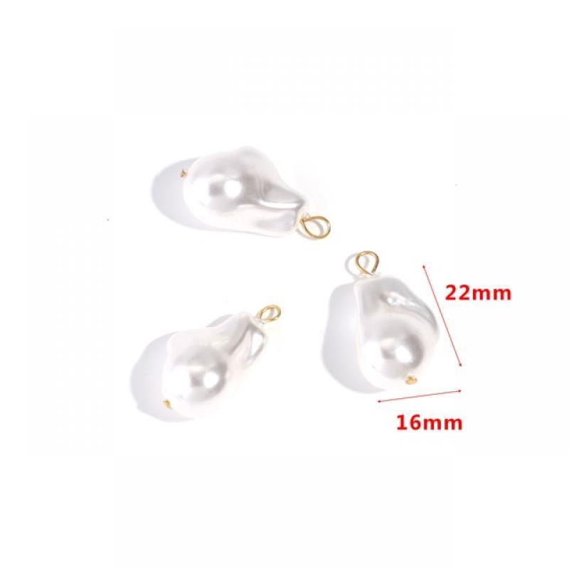 10pcs Imitation Pearl Stainless Steel Needle Charms Accessories for DIY Earrings Necklace Bracelet Jewelry Making Charm Dangles