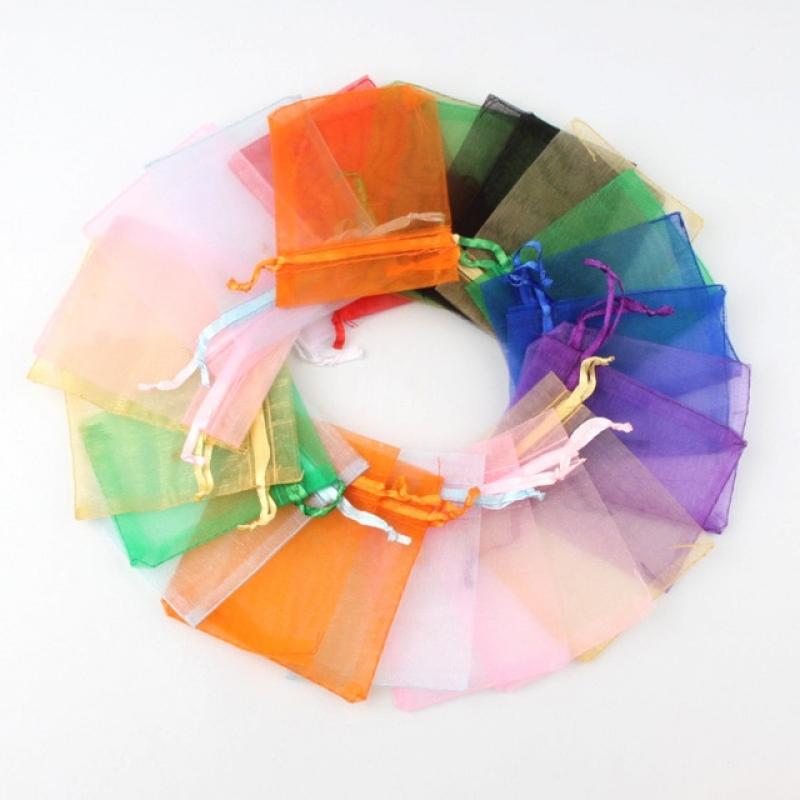 Multicolor Drawstring Organza Bags 20pcs 7x9/9x12/13x18/10x15CM Jewelry Packaging Bags Candy Wedding Bags Wholesale Gift Pouches
