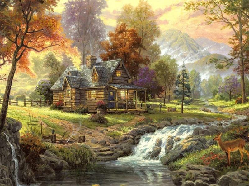 Cartoon House Landscape Painting By Numbers Drawing Crafts Kits For Adults Decoration Home Personalized Gift Ideas Wholesale HOT