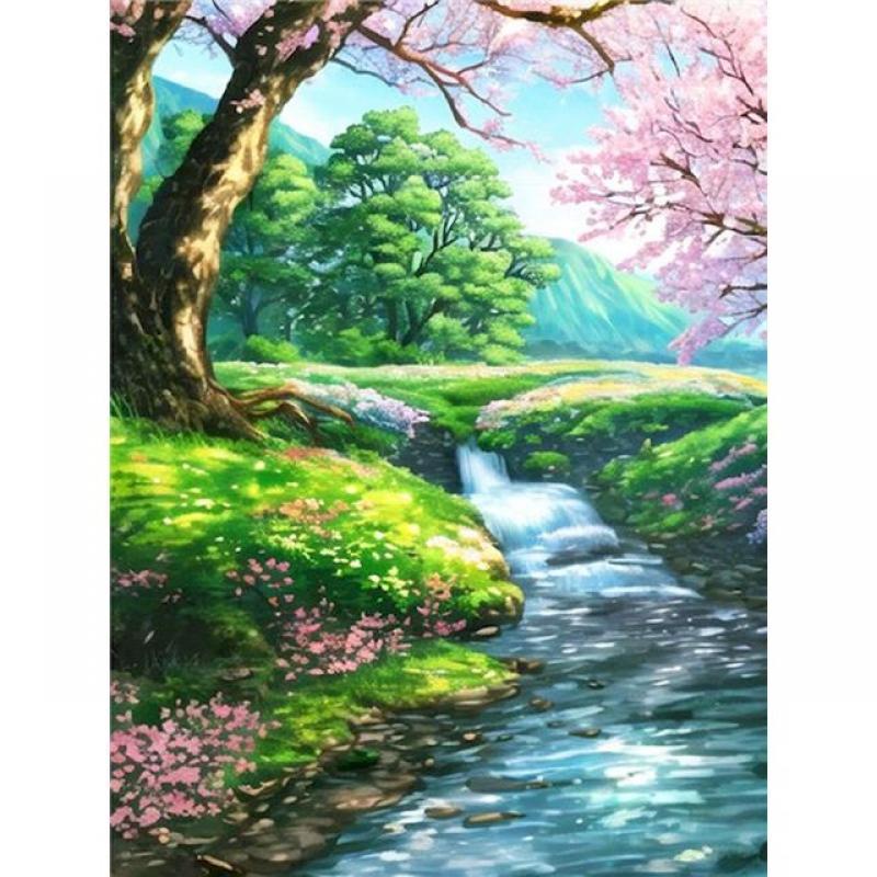 SDOYUNO 60x75cm Diy Painting By Numbers With Frame Peach Blossom Tree Coloring By Numbers Art Picture Unique Gift Home Decor