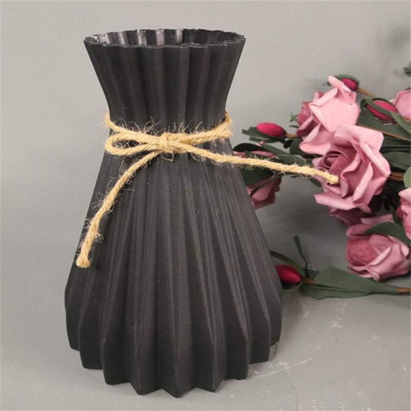 Nordic Anti-Ceramic Flower Plastic Vase Unbreakable Vases Home Decor European Imitation Rattan Pot Simplicity Basket Arrangement