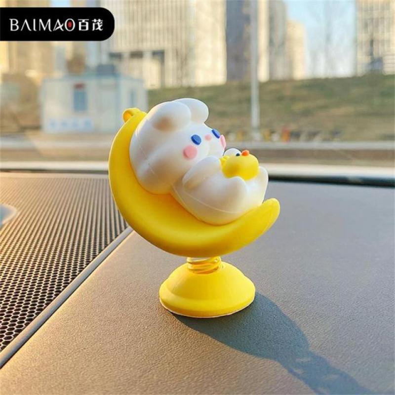 Car Decoration Pendant Cute Rabbit Powerful Pull Rocking Car Accessories Fashion Car Decoration Creative Desktop Decoration