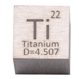1Pcs 99.5Percent Pure Titanium High Purity Cube Ti Metal Carved Element Periodic Table Class Teaching Supplies 10x10x10mm