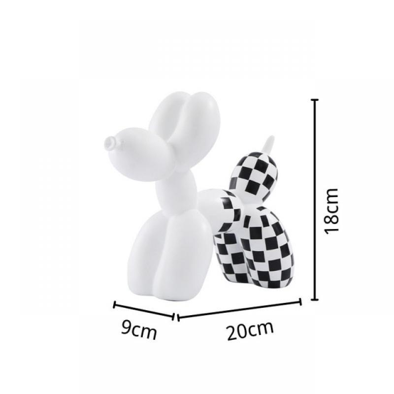 Plaid Balloon Dog Ornaments Nordic Creative Home Luxury Decorations Resin Crafts Desk Decoration Home Accessories