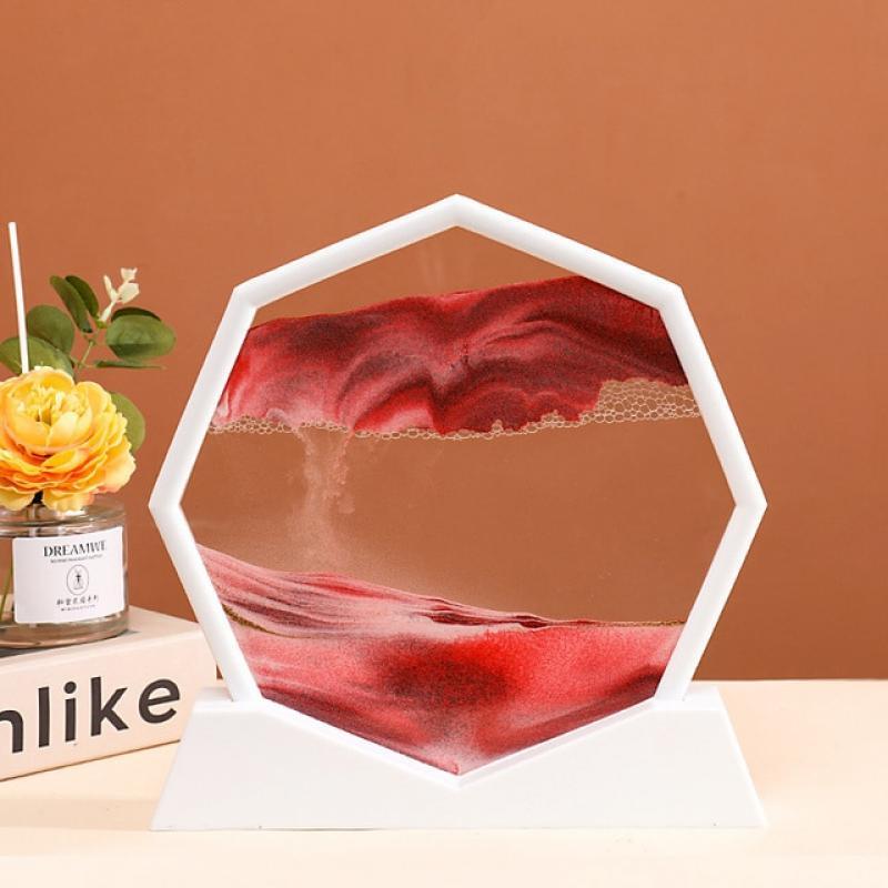 Octangle 3D Moving Sand Art Picture Mountain Sandscape Motion Display Flowing Painting Home Decor children's decorative frame