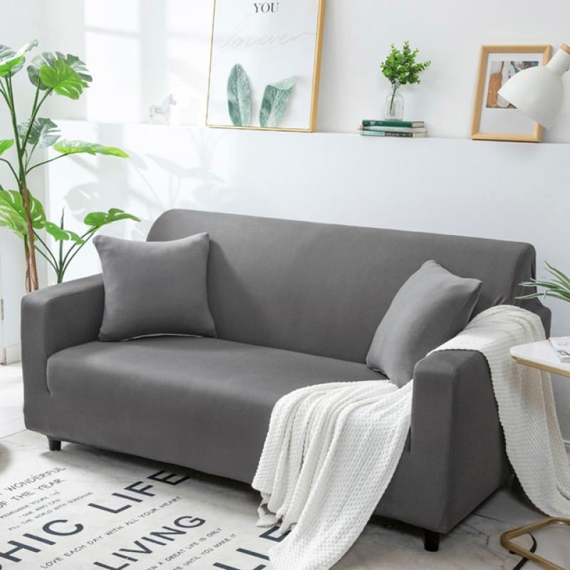 Solid Color Elastic Sofa Covers for Living Room Stretch Slipcover Armchair Couch Cover Corner L shape Sectional Sofa Protector