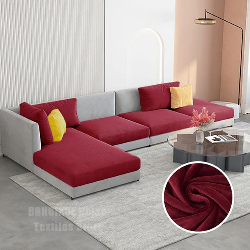 Elastic Velvet Sofa Seat Cushion Cover For Living Room Furniture Protector Removable L Shape Corner Armchair Sofa Covers