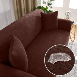 Waterproof Jacquard Sofa Covers 1/2/3/4 Seats Solid Couch Cover L Shaped Sofa Cover Protector Bench Covers